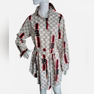 FOREVER Print Inspired Long Sleeve Mini Dress Size Large NWT